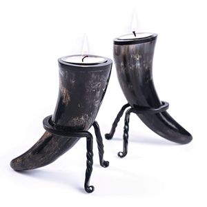 Portavelas de cuerno hecho a mano, único, para una decoración interior elegante y un exhibición de lujo de velas en muebles decorativos. - Product Image 4