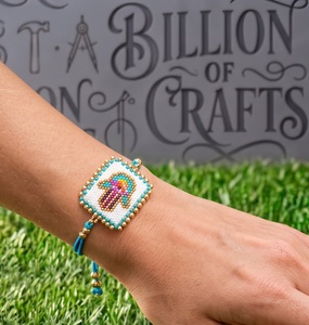 สร้อยข้อมือลูกปัด Billion Crafts สายปรับได้ สำหรับทุกเพศ ทุกวัย น่ารัก แฟชั่น เครื่องประดับสไตล์โบฮีเมียน ลายสันติภาพ ประดับมุกเป็นหินหลัก - Product Image 6