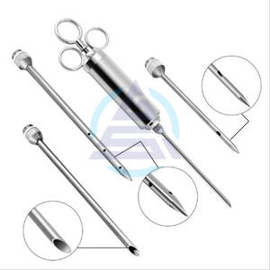 Jeringas Inyectoras de Carne de Acero Inoxidable, Jeringas para Sazonar Carne de BBQ con 3 Agujas para Marinado, para Ahumador de Carne - Product Image 3