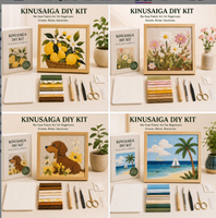 Kit de Arte Textil Kinusaiga, Kit de Manualidades sin Costuras para Principiantes, Decoración de Pared Hecha a Mano, Set de Regalo con Todos los Materiales Incluidos