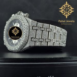 Reloj Cronógrafo de Cuarzo con Cristal de Zafiro e Incrustaciones de Diamantes, Tono Plateado, Correa de 20 mm, Estilo Minimalista de Lujo - Product Image 2