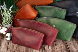 Sac cosmétique en cuir de Style Vintage pour femmes fermeture à glissière voyage personnalisé pour toilette pour cadeau de maquillage d'anniversaire - Product Image 5