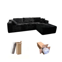 Canapé modulaire en forme de L moderne, compressé et emballé sous vide, canapé sectionnel en mousse haute densité, usine de meubles OEM ODM