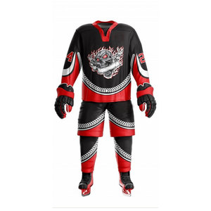 Uniforme de Hockey sobre Hielo Personalizado en Blanco y Azul Marino - Conjunto de Jersey y Pantalones Cortos Sublimados para Equipo de Hockey sobre Hielo - Product Image 4