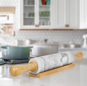 Rodillo de madera para amasar masa de mármol con soporte, fabricantes y proveedores de utensilios de cocina de lujo, rodillo para amasar. - Product Image 1