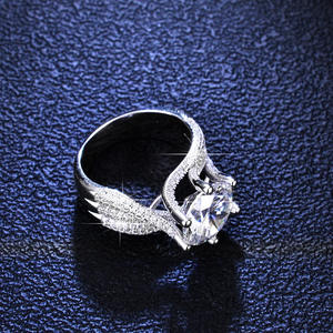 GRA Certified Brilliant Cut Moissanite Prong Setting Silver Plated 925 Sterling Silver Micro Insert Hiphop Graduation Gift <b>Ring</b> - Product Image 5