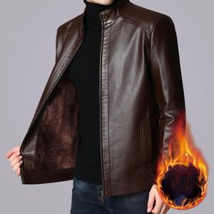 WINSTAND Hombres Abrigo Hombres Casual Biker Cremallera Chaquetas Hombre Nueva Chaqueta de cuero para hombre Marca Slim Fit Motocicleta Chaquetas de cuero Hombres- - Product Image 4