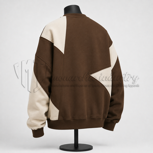 Sweat-shirt à col rond pour homme personnalisé, couleur unie, marron, sweat-shirt en molleton, fabricant OEM ODM en gros - Product Image 5