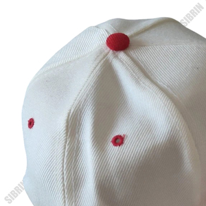 SIBRIN Unisex 6-Panel Baseball Cap White Red Contrast Color Fitted Color Twill Fabric Casual Baseball <b>Hat</b> <b>Flat</b> Brim Strapback - Product Image 5