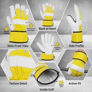Gants de sécurité confortables en cuir de chèvre, résistants, pour travaux de jardinage, doux, usage personnel, anti-vibrations, anti-statiques - Product Image 2