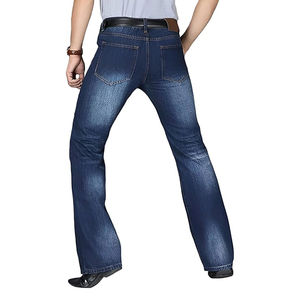 Pantalones Vaqueros de Mezclilla Sostenibles para Hombre, de Alta Calidad, Personalizados, Rectos, OEM, Azul Oscuro, Estilo Casual, Creativo, Nuevo Diseño Acampanado - Product Image 3