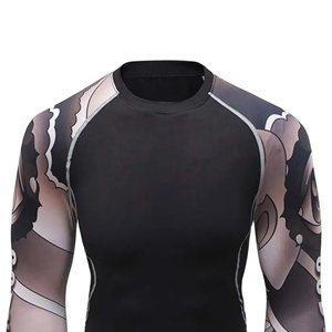 New Arrival Men's MMA Rashguard Compression <b>Shirt</b> with Full Sleeve Customizable Logo Sublimated BJJ Rashguard - Product Image 4
