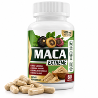 Capsules d'extrait de racine de Maca noire très vendues, complément alimentaire à base de plantes, certifié GMP, végétalien, 60 capsules pour adultes et nouveau-nés