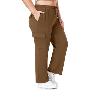 Pantalon cargo pour femme de haute qualité, grande taille, taille haute, coupe droite, décontracté d'été, respirant, ultra doux, avec poches - Product Image 6