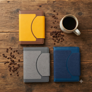 Agenda en cuir premium Aurelux avec fermeture magnétique sécurisée, reliure rigide, dorure jaune-brun, format A5, pour la planification quotidienne et le travail de bureau - Product Image 6