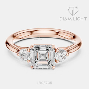 Bague de mariage en or blanc 14 carats avec diamant de laboratoire de 1,10 carat, taille Asscher, certifiée IGI, bijou raffiné, cadeau pour fiançailles, mariage ou anniversaire - Product Image 3