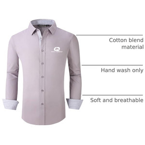 Camisa de Vestir Personalizable para Hombre, de Manga Larga, Mezcla de Algodón Ecológico y Transpirable, Corte Entallado, Estilo Casual de Negocios y Formal - Product Image 3