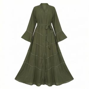 Nueva Abaya para Mujer con Cuentas de Diamantes Hechas a Mano, Vestido Musulmán para Ramadán y Eid, Ropa Modesta, Túnica Hijabi, Vestidos Elegantes - Product Image 1