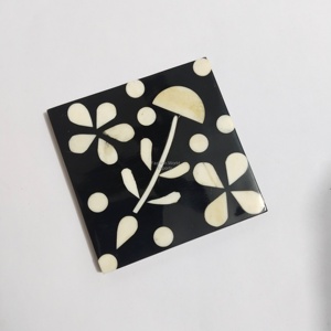 Antique Wood <b>Table</b> Top Bone inlay Coasters Set Round Bone Inlay & Drink <b>Mats</b> Home Decor for <b>Table</b> Decoration - Product Image 6