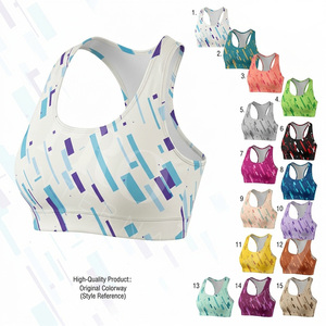 Soutien-gorge de sport respirant et extensible pour femme, à maintien élevé, dos nageur, sans coutures, pour yoga, fitness, entraînement et gym, design personnalisé - Product Image 1
