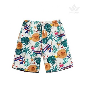 <b>Men's</b> Pineapple Print Board Shorts Quick Dry Drawstring Mid Waist Beach Swim <b>Trunks</b> with Side Pockets - Product Image 4