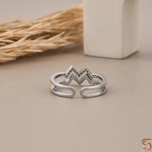 Anillo de Moissanita Zig Zag con Banda Abierta en Chevron de 0.10CT, Anillo Apilable de Plata 925 Impresionante de Satani Brothers - Product Image 6