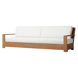 Contemporary Outdoor <b>Sofa</b> Teak Frame Modern Garden Couch for Hotel Terrace and Balcony Lounge Durable <b>Waterproof</b> Cushion - Product Image 2