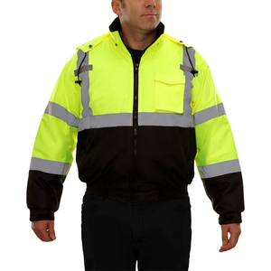 Vêtements de travail haute visibilité OEM ODM pour hommes, sweat-shirt de sécurité réfléchissant à vendre, vestes de sécurité haute visibilité pour la construction avec fermeture éclair - Product Image 3
