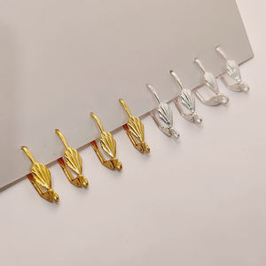 Ganchos para pendientes tipo leverback con diseño de concha de latón, chapados en oro y plata, tipo leverback francés, fornituras de joyería para pendientes DIY - Product Image 3