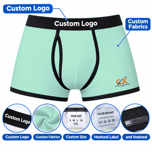 Calzoncillos bóxer de punto transpirables y ecológicos para hombre, venta al por mayor, ropa interior suave de algodón elástico y spandex, logotipo personalizado, fábrica OEM/ODM - Product Image 3