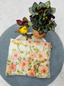 Sari de organza de seda con estampado floral, perlas y bordes de trabajo manual, sin arrugas, de secado rápido, para fiestas. - Product Image 5