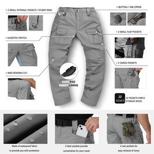 Pantalones de trabajo elásticos impermeables para exteriores, multibolsillos, casuales, para senderismo de verano, cómodos, para caza, talla grande. - Product Image 5