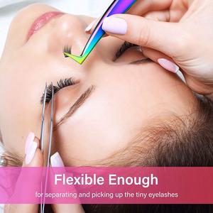 Pince à épiler d'extension de cils de volume en acier inoxydable personnalisable outils d'assemblage de qualité industrielle faux cils OEM ODM pris en charge - Product Image 5