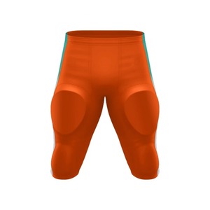 Men's Fitted Football <b>Padded</b> <b>Pant</b> Orange Teal White Color Blocking Sublimated Moisture Wicking Breathable Quick Dry Seamless - Product Image 6