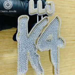 Charm_Jewells Pendentif unisexe hip-hop en argent 925 plaqué or 18 carats avec moissanite numéro 40 K4 - Product Image 3