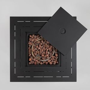 28-Inch Wicker Square <b>Fire</b> <b>Pit</b> <b>Table</b> - Product Image 6