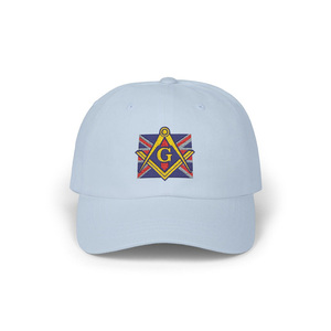 หมวกเบสบอลแบบกำหนดเอง Custom Master Mason Craft ลายปักสี่เหลี่ยมและเข็มทิศ G ของสหราชอาณาจักร ทำจากผ้าฝ้าย - Product Image 1
