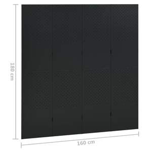 ฉากกั้นห้องเหล็กสีดำ 4 แผง ขนาด 63"x70.9" พร้อมฉากกั้น - Product Image 6