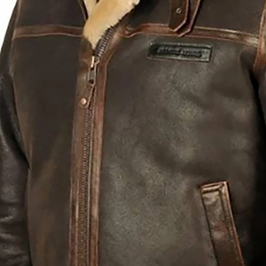 Men’s Sheepskin Leather <b>Jacket</b> – Plus Size <b>Fur</b> <b>Lined</b> Stand Collar Zipper Winter Custom Made - Product Image 6