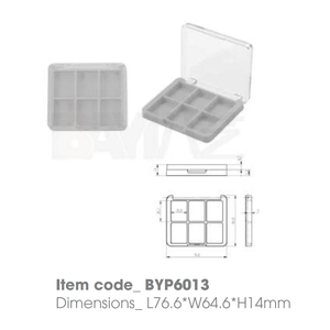 Caja de Paleta de Maquillaje de Plástico Vacía con Logotipo Personalizado, Contenedor Compacto Transparente con Tapa Abatible para Sombra de Ojos y Cejas - Product Image 1