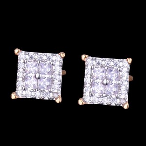 KRISHNAVII Natural Stone Heart Cut <b>Stud</b> Earrings with Freshwater Pearl 18K Yellow Gold Plated IGI Certified Luxury Jewelry - Product Image 2