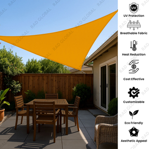Voile d'ombrage triangulaire en HDPE, respirante, protection UV, pour jardin, patio, balcon, extérieur - Product Image 2