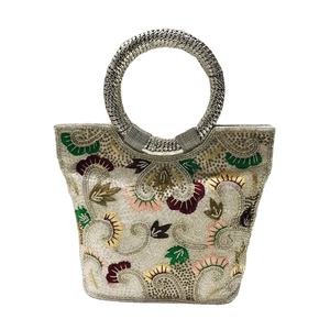 Bolso de noche con cuentas de piedra hecho a mano de diseñador para bodas y fiestas nupciales - Product Image 2