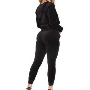 Conjunto Deportivo Casual de 2 Piezas para Mujer, Otoño 2026, Terciopelo Sólido, Pantalones Anchos, Color y Logotipo Personalizables, Transpirable y Ecológico - Product Image 4