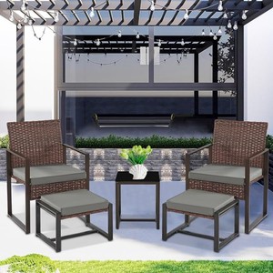 Contemporary Rattan Outdoor <b>Garden</b> Set with Coffee <b>Table</b> <b>and</b> <b>Chair</b> <b>2</b> <b>Seater</b> Weather Resistant Patio Furniture - Product Image 2