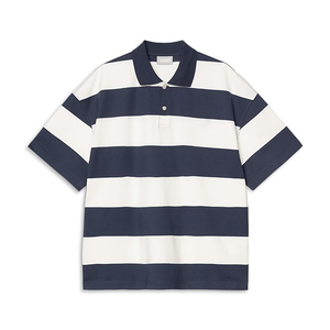 Polo en coton rayé pour homme, manches courtes, décontracté, respirant, tissage Oxford, coupe classique - Product Image 1