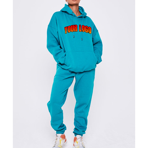 ฤดูใบไม้ร่วงฤดูหนาวผู้หญิงชุดวอร์ม 2 ชิ้นเสื้อมีฮู้ดพร้อมกางเกงมีเชือกผูกสบายๆแฟชั่นชุดกีฬา - Product Image 3