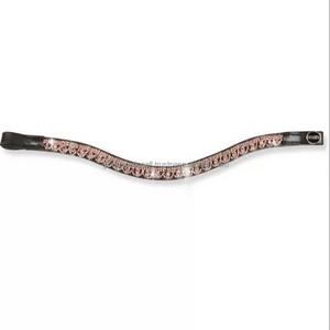 Banda de cuero negro suave y duradero para cejas, personalizado con dos filas de diamantes de imitación de oro rosa, cristales brillantes, banda para cejas - Product Image 4