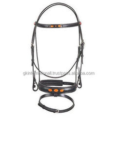 Rhinestone Horse Bridle DD Cuero 4 mm Espesor Negro Marrón Tan Color Todos los tamaños Fabricantes y exportadores de India - Product Image 2