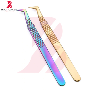 Pinzas para Extensión de Pestañas de Volumen con Agarre Antideslizante, Herramienta de Aplicación Multicolor para Múltiples Formas y Propósitos - Product Image 2